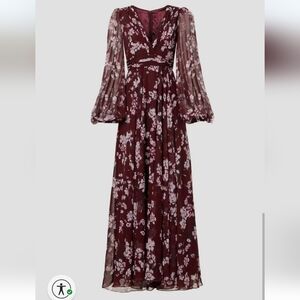 Mac Duggal Floral Chiffon Gown